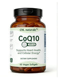 CML naturale CoQ10 200mg supplement bottle with 60 vegan softgels amber container