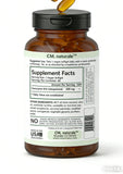 CoQ10 supplement facts label showing 200mg ubiquinone per softgel and ingredient details
