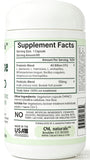 GutEase Plus supplement facts label showing 6 probiotic strains, 40 billion CFU, and prebiotic blend ingredients